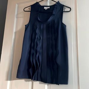 Ann Taylor Loft Navy Blue Sleeveless Work Blouse
